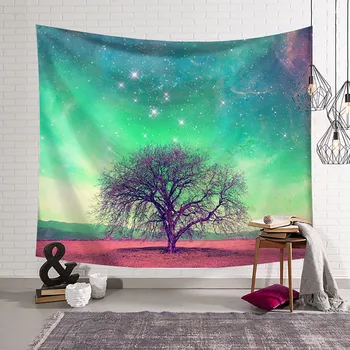 2019 Nye Smukke Auroral Baggrund Tree Print Gobelin Chakra Hjem Dekorationer For Kollegiets Indretning Væg Kunst L618
