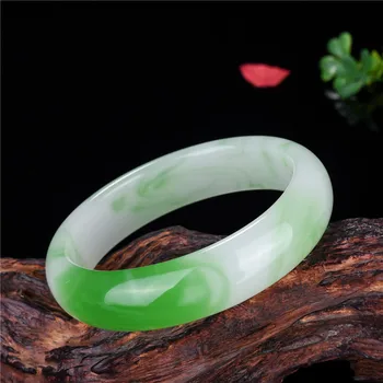 Den naturlige Kinesisk Grøn Jade armbånd Armbånd Ægte Charme Smykker Mode Amulet for Mænd, Kvinder Heldig Gaver