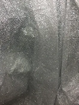 Lager ap2066 # 5 m sølv dobby limet glitter tyl net mesh sukker blonde stof til savning kjole