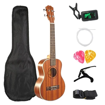 23 Tommer Concert Ukulele Kits Mahogni 4 Strenge Hawaii Mini-Guitar med Taske for Begyndere musikinstrumenter