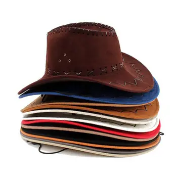 Unisex Mænd&Kvinder Cowboy Hat med Bred Skygge, der kun indeholder Farve Caps Til Herre Casual Rejse Fancy Fest, Mandlige og Kvindelige Tøser Cap Hatte