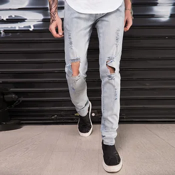 Grænsen Leggings Foråret Tøj, Nye Stil Street Mænds Brudt Hul Jeans til Mænd koreanske High Street Personlighed Design Mand