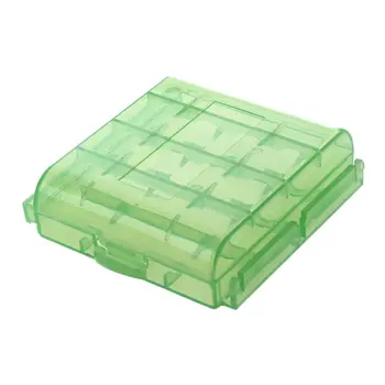 Pakke med 4 STK AA / AAA-Batteri Opbevaring Hard Case Box-Grøn