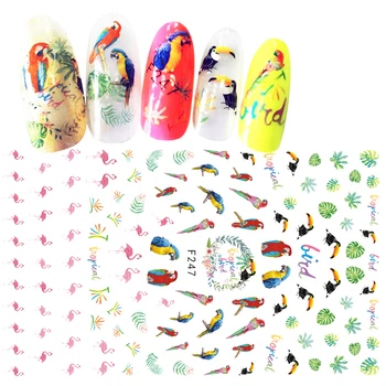 3D Negle Sticker Fugl Flamingo Design Negle Art Dekorationer Skyder Folie Selvklæbende Mærkater Salon Manicure Tilbehør