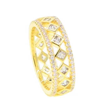 Kvindelige CZ FORBUD Ring Luksus Rose Guld Fyldt Crystal Zircon Ring Bryllup Band Lover forlovelsesringe For Kvinder Smykker Gaver