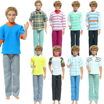 Engros 10 Mænd Casual Outfits Lang Kort Kostume Tilfældigt Dukker Tøj til Barbie, Ken Dukke, 1:6 Dukkehus Figur Tilbehør