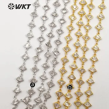 WT-BC116 WKT Særlige kæde til kvinder smykker top kvalitet sektor cubic zirconia perle kæde med skinnende generøse 10meters en masse