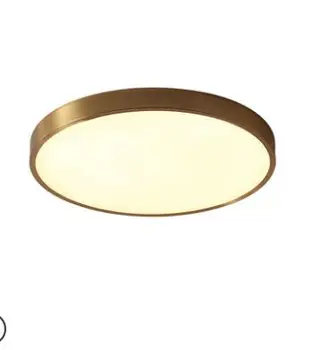 L L Ultra-tynde led-loftslampe værelses lampe, enkelt og moderne hjem personlighed kreative stue lampe Amerikanske soveværelse kobber lampe