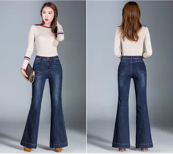 2020 nye forår og efterår kontor dame plus size kvinde kvinder piger bomuld, mærke flare jeans tøj