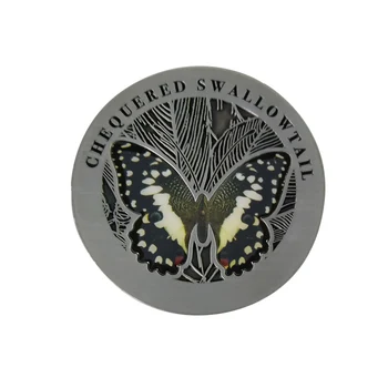 Fabrikken direkte butterfly logo mønter billige pris antik sølv erindringsmønt