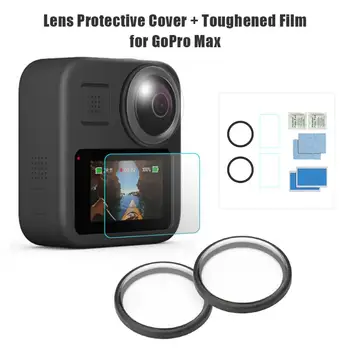 2stk Hærdet Glas Skærm Beskyttere Udførlige Fremstilling, Langvarig Varige 2stk Linse Dækker for GoPro Max Kamera