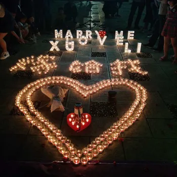Hjem Udsmykning DIY Bogstav Symbol Tegn Hjerte Plastik LED-Lys Bruser Indretning Breve Ornament til Bryllup Valentine ' s Day Gave
