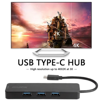 5-i-1 USB Type-C-HUB Høj Hastighed Converter 5Gbps 3 USB3.0 4K HDMI-60W PD Oplader Adapter til Bærbar PC, Tablet, Telefon,