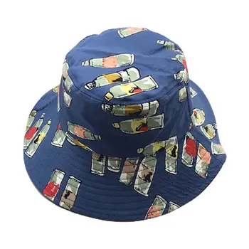 2020 Unisex Kreative Drikke Flaske Print Bucket Hat Reversible Hip Hop Fisker Cap College Stil Dobbelt-Sidet Hat