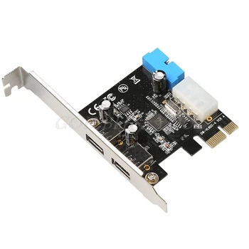 PCI Express USB 3.0 2 Havne Front Panel Kontrol med Kort Adapter 4-Pin & 20-Pin