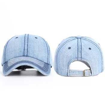 2019 Mode Vasket denim Bomuld Baseball Cap Justerbar Snapback cap til mænd og kvinder 140