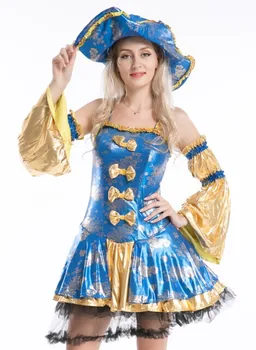 Gratis forsendelse Nye Sexet Pirat Kostume Med Pirat Hat Kvinder Hallowee Kostume Rolle Cosplay Kostume