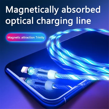 Strømmende Lys, Magnetisk USB Opladning Kabel-Micro USB Type C Opladning Kabel Til iPhone Huawei Samsung Hurtig Opladning Bil Oplader