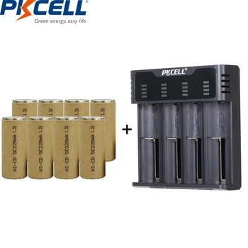 8stk PKCELL 2200mah 1,2 v nicd batteri sc genopladelige NI-CD-sub c-batterier pakket batteri oplader NIMH/NICD - /LI-ion batteri