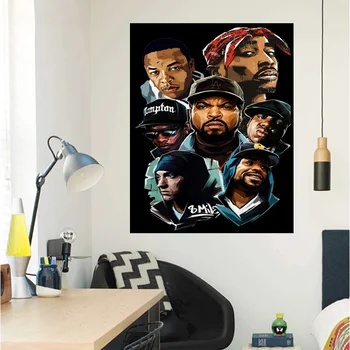 West Coast Hip Hop Sanger Tupac Musik, Plakater og Vægmalerier 2PAC Home Decor Maleri på Lærred Maleri Print vægdekoration