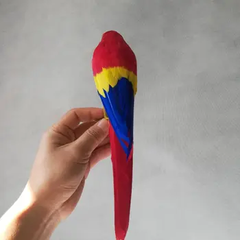 Det virkelige liv Fugl rød-gul fjer papegøje model om 30cm hjem dekoration filme prop dekoration toy gave h1099