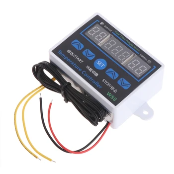 W88 12V/220V 10A Digital LED Temperatur Controller Termostat Kontrol Switch Sensor