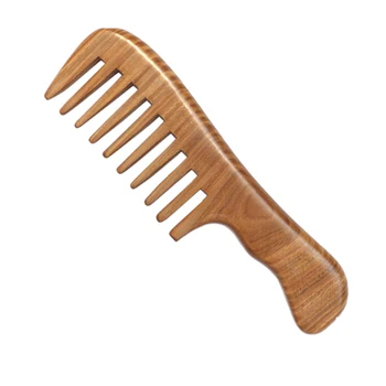 Engros Mode Håndlavet Træ-Sandeltræ Bred Tand Træ Kam Naturlige Hoved Massager Hair Combs Hår Pleje