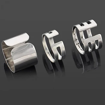 Simpel Justerbar Ring Kvinder koreansk Mode 3Pcs/Sæt Metal Ring Stilfulde Personlighed Gamle Bred Åben Ring For Bar Part