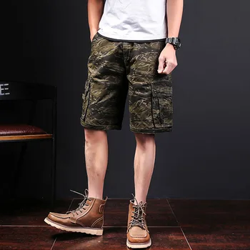 2018 sommeren nye stil mænd shorts camouflage shorts shorts i bomuld, polyester, army grøn mænd casual cargo shorts