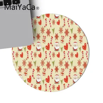 MaiYaCa søde Santa Claus Tekstur Baggrund DIY Design Mønster Gamer Musemåtte Bløde Tilbehør til gaming musemåtte som Jul gif