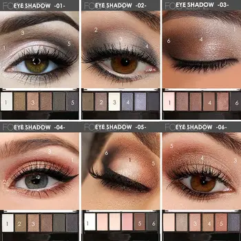 6 Farver Øjenskygge Palette Glamourøse Smokey Eye Shadow Shimmer Farver Makeup-Kit