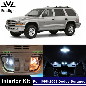 Edislight 10stk Hvid, Ice Blue Canbus LED-Lampe Bil Pærer Interior Package Kit For 1998-2003 Dodge Durango Kort Dome Handske Light