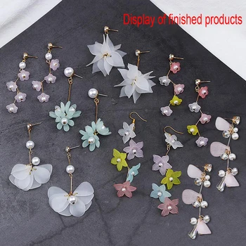 7 Pairs DIY Drop Earrings Mix Flower Material Handmade Jewelry Making Set Craft Component Gifts