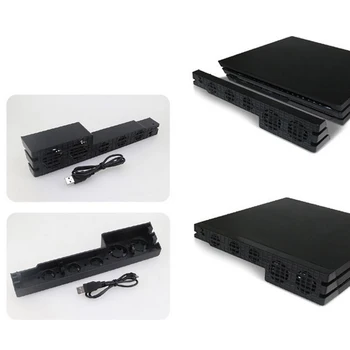 Ps4 Pro Cooling Køler Fan Super Turbo Temperatur Kontrol Med Usb-Kabel Til Sony Playstation 4 Ps4 Pro Konsol Lodret Stander