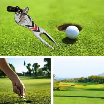 Golf Divot Reparation Værktøj, Golf Pitchfork Pitch Rille Renere Golf Uddannelse Hjælpemidler, Reparation Af Golf Tilbehør