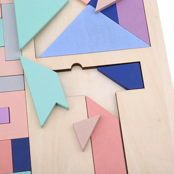 Træ Puslespil, Pædagogisk Legetøj for Børn, Kids Baby Hjernens Udvikling Tangram Puslespil FunnyuGame yrelsen Gave Montessori Toy