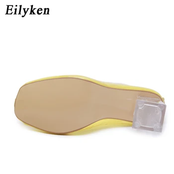 EilyKen PVC Transparent Ankel Kvinder Støvler Rund Tå Mode Zip Boot-Høje Hæle Sko Kvinde Efteråret 2021 Nye Size (34-40