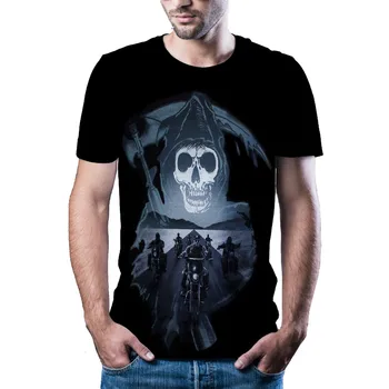 2021 horror kraniet nyt tøj 3D mandlige / kvindelige hip hop, street style, high-end fashion T-shirt, klovn 3D-print-T-shirt xxs-6xl