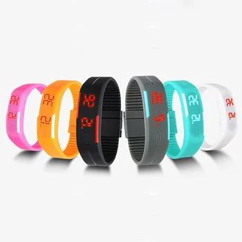 Charmerende Armbåndsur Unisex Mænds Kvinders Silikone Rød LED Sports Armbånd Touch Digital armbåndsur
