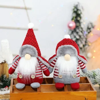 Julepynt Dekoration Santa Claus Ansigtsløse Doll Doll Round Lei Feng Cap Model Nr Ansigt Sidder Dukke