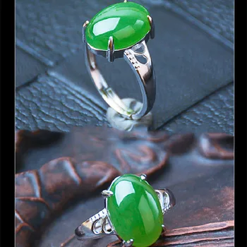 10mmx14mm Stor Størrelse Naturlige Jasper Ring, 925 Sterling Sølv Indlagt Med Naturlige Jasper Nøgne Sten Ring Ansigt