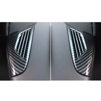 Front Side luftskrue Outlet Dække Trim Ramme for Tesla Model X 2018-2020 Carbon Fiber Mønster Selvklæbende (Pakke med 2)