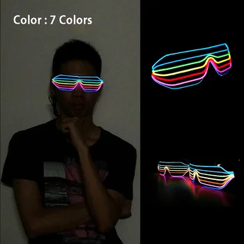 6 eller 7 Farve Blinkende LED Briller Lysende Part Belysning Farverige Glødende Klassisk Legetøj Til Dans Fest med DJ Briller af 3V Driver