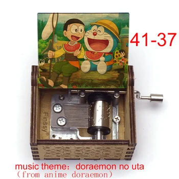 Karton Animationsfilm Hånd Træ-Music Box Brugerdefineret Sang Tegnefilm Doraemon Shizuka Color Print Musikalsk Boks Studerende Dreng Pige Fødselsdag Gave