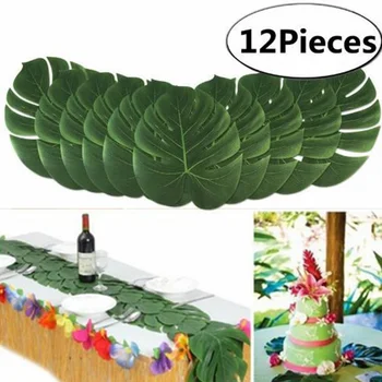 12PCS Grønne Jungle Planter, Kunstige Blade Tropiske Palme Blade Øen, Plante bryllupsfest Tabel Hjem dekoration 5BB5724