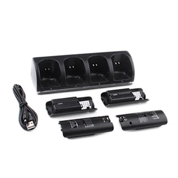 For Nintendo Wii Remote Controller-Oplader-Dock Station + 4stk 2800MAh Genopladelige Batterier Gamepad Batteri Oplader