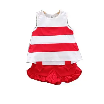 Nye Fashion Baby Pige Tøj Spædbarn Farve Stribet Vest Shorts 2pcs/sæt Kids Tøj Toddler Tøjet Børn Casual Træningsdragt