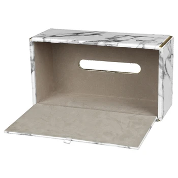 Marmor Mønster Læder Rektangulær Tissue Box Desktop Køkkenrulleholder Serviet Dropshipping