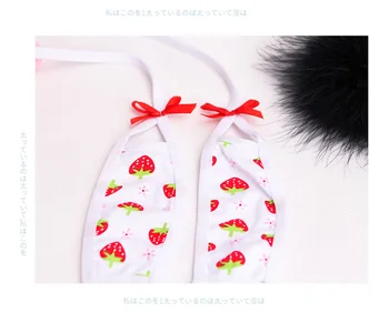 Japansk Nye Kawaii Lolita Bh Trusse Sæt strømper Ko Undertøj Anime Cosplay kostumer bikini Have Halen Med hovedbøjle og sokker