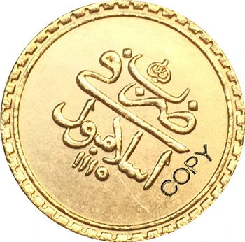 24-K forgyldt Egypten 1703 - Ahmed III guldmønt kopi 19MM